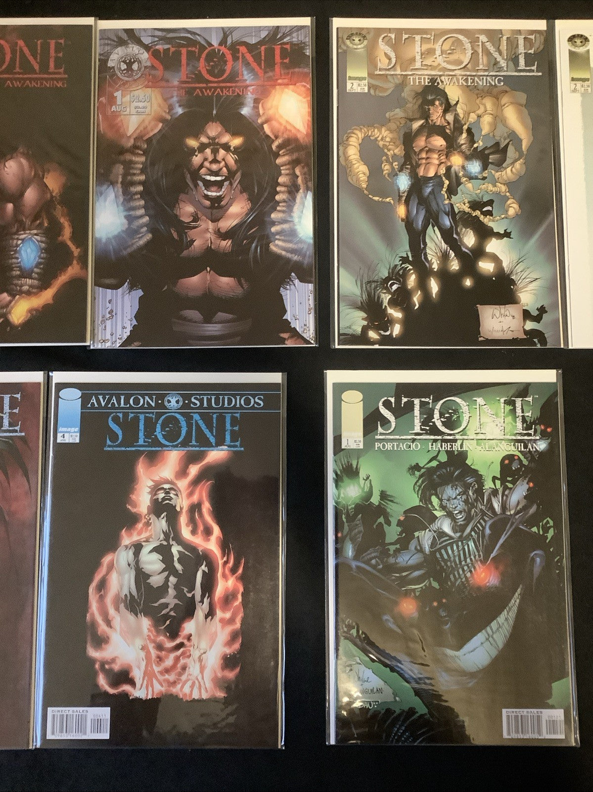 Stone The Awakening Bundle: #1-4 + Preview & Variants, Vol.2 #1 (8 Comics Total)