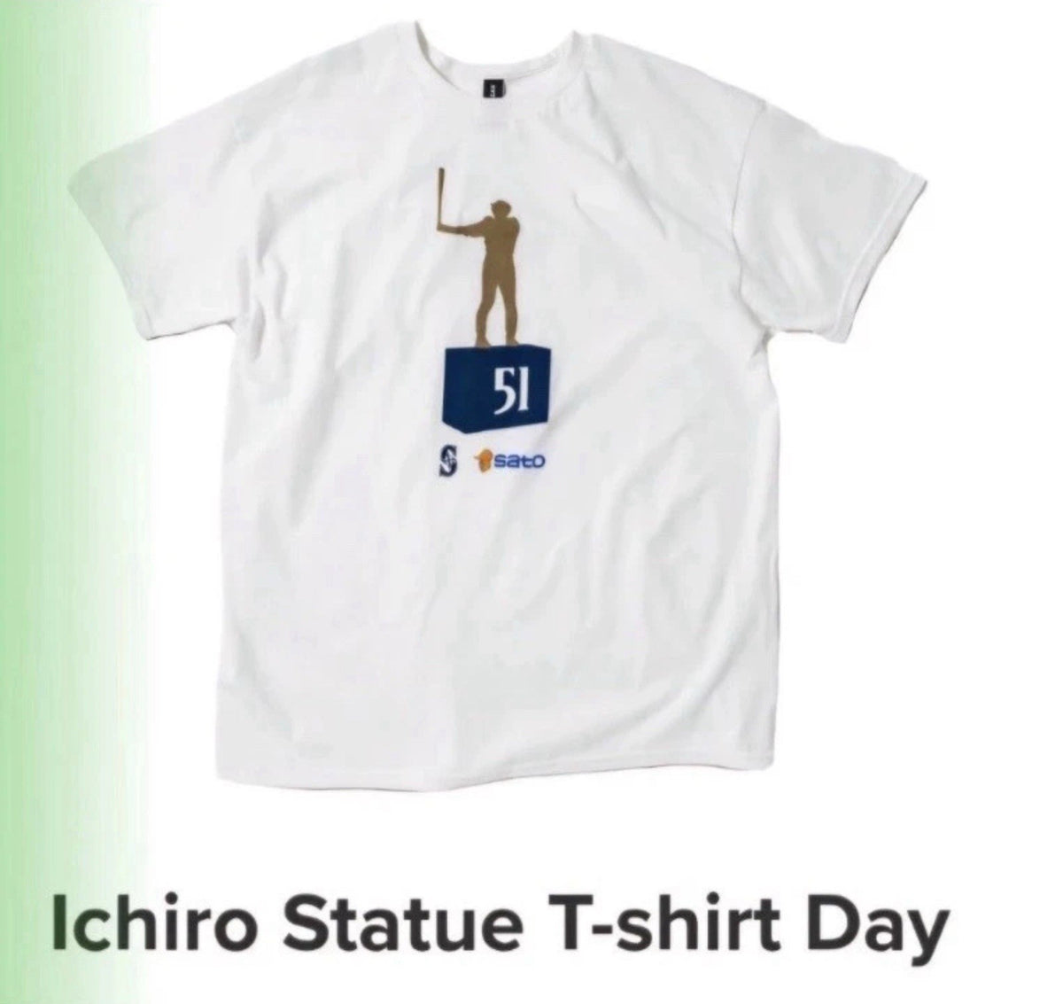 Seattle Mariners - Ichiro Suzuki Statue T-Shirt - Size XL SGA 04/12/26