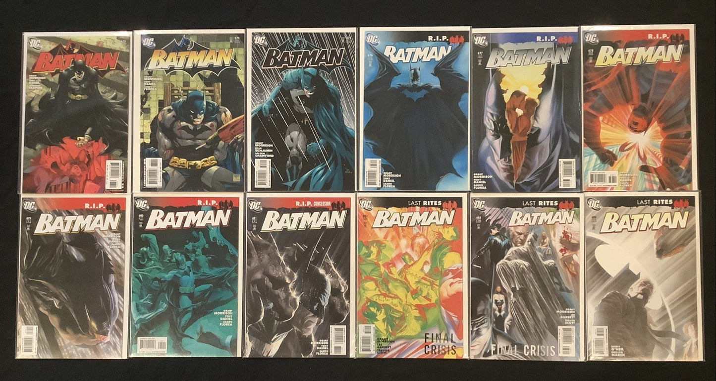 Batman #673-684 Comic Lot, DC Comics, Grant Morrison, R.I.P., 2008