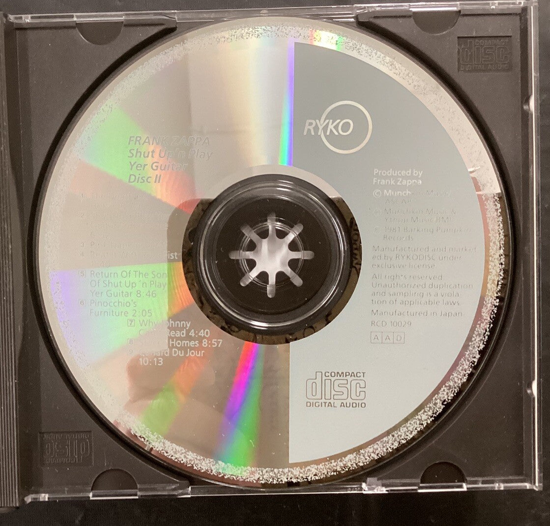 Frank Zappa Shut Up ‘N Play Yer Guitar (2 CD, Japan RYKODISC, Like New) -JD