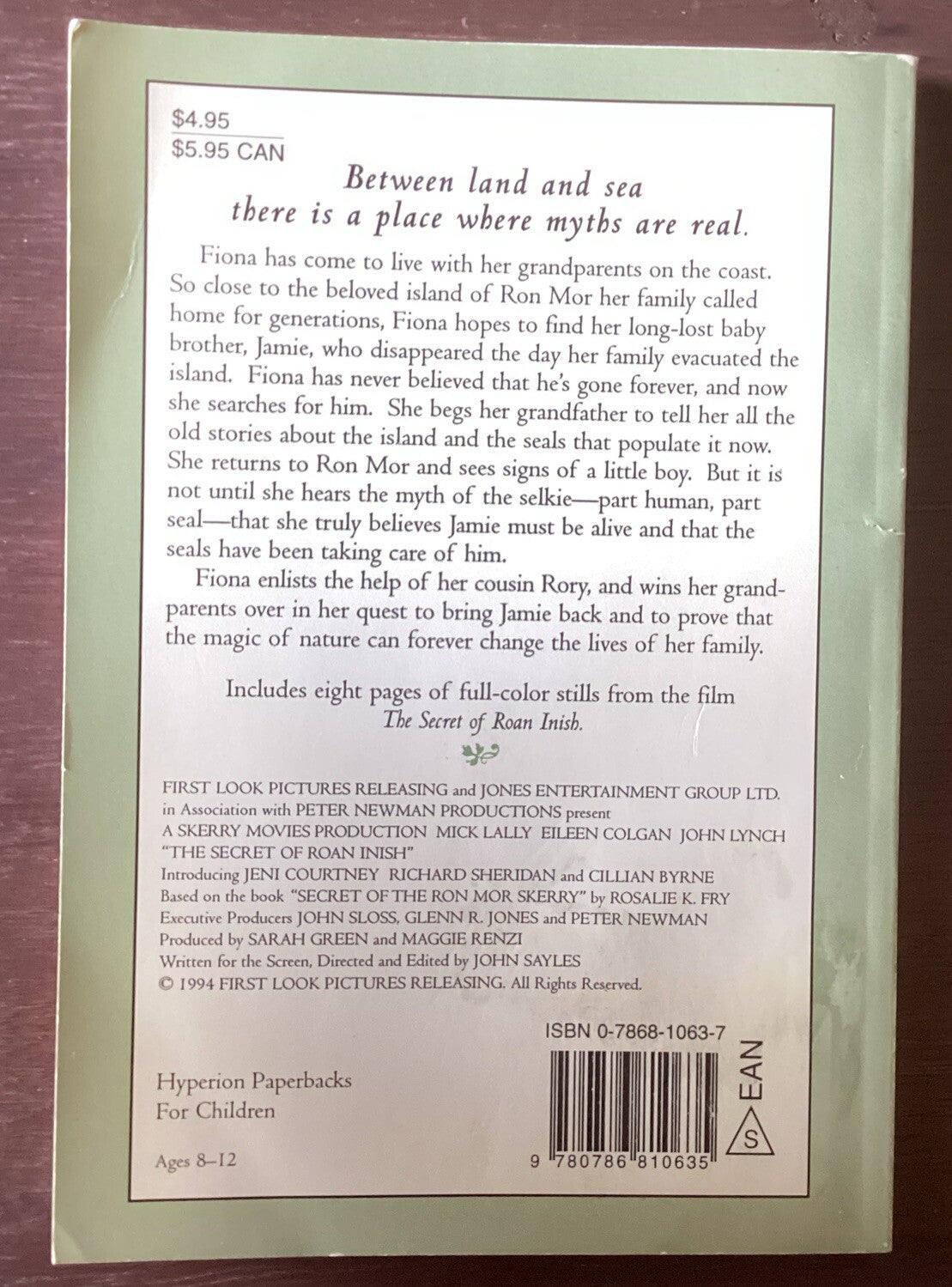 THE SECRET OF ROAN INISH (MOVIE TIE-IN) By Rosalie K. Fry -JD