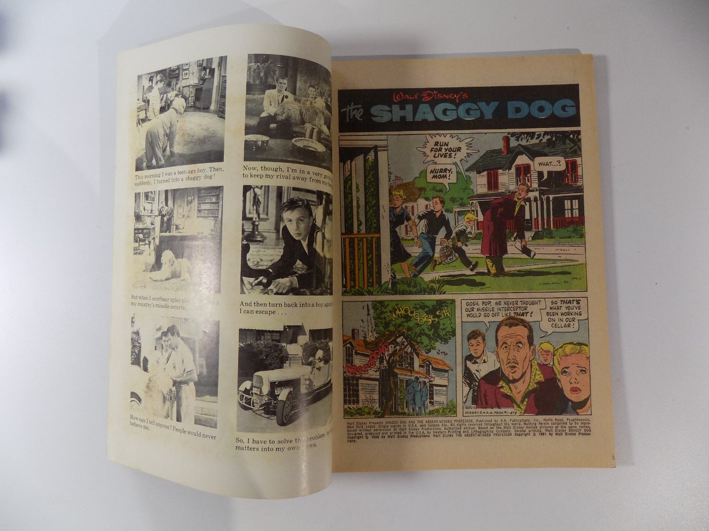 Walt Disney presents Shaggy Dog & The Absented Minded Professor Gold Key 1961 F+