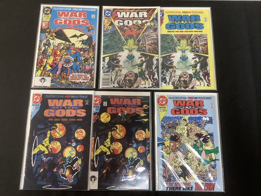 War of the Gods #1-4 Collectors Complete Comic Set, + Newsstand #2 + #3 Direct