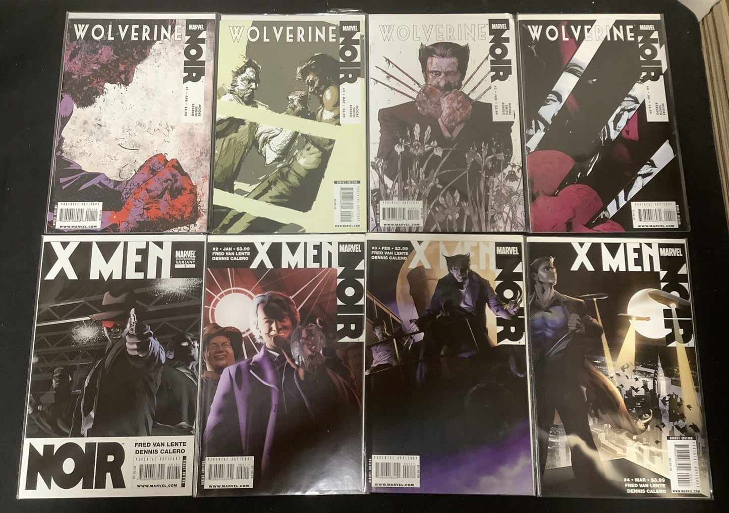 X-Men Noir Comic Bundle: X-Men Noir #1-4, Wolverine Noir #1-4, Marvel Comics