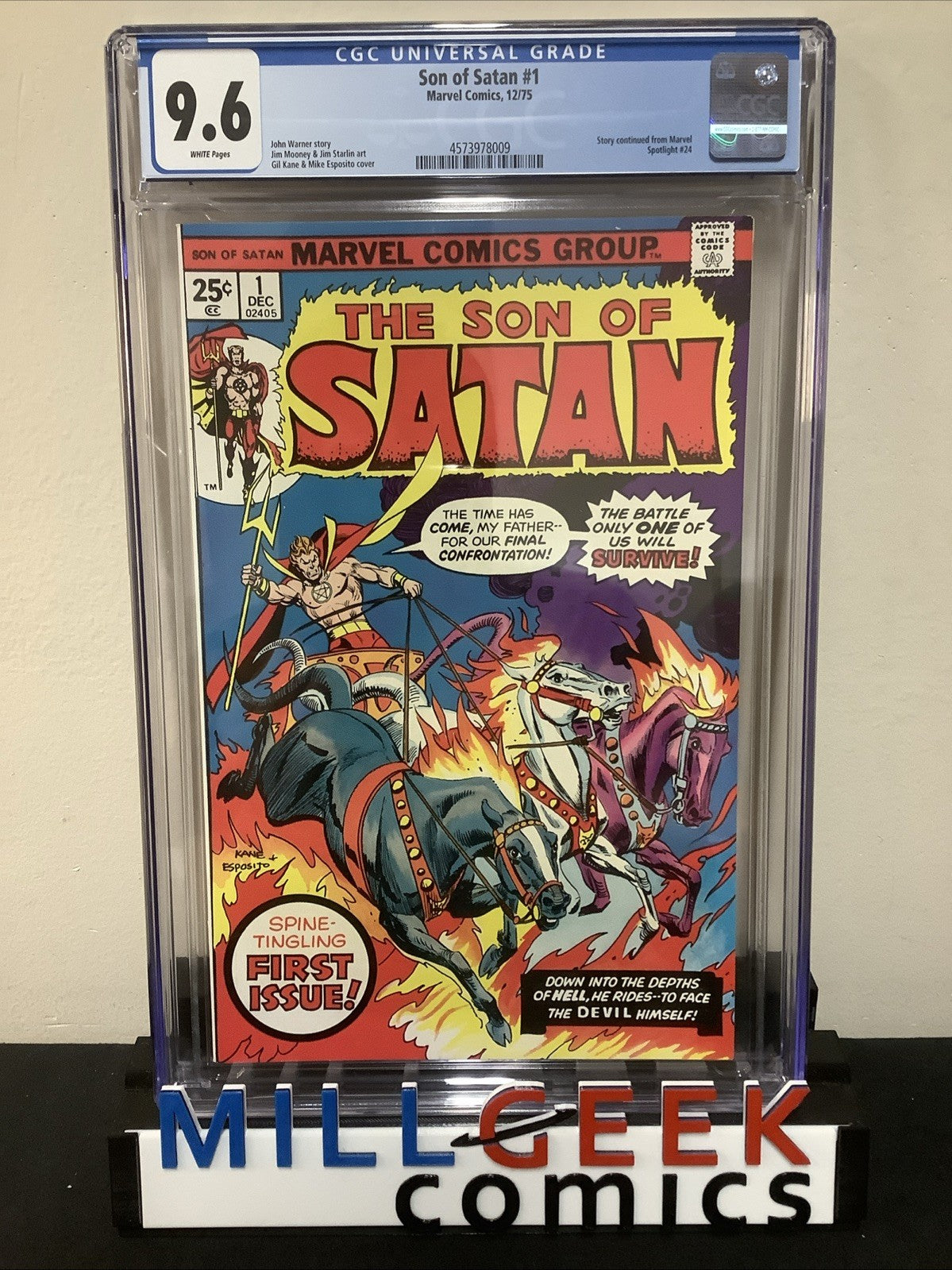 Son of Satan #1 (Marvel Comics December 1975) CGC Graded 9.6 (NM+) White Pages