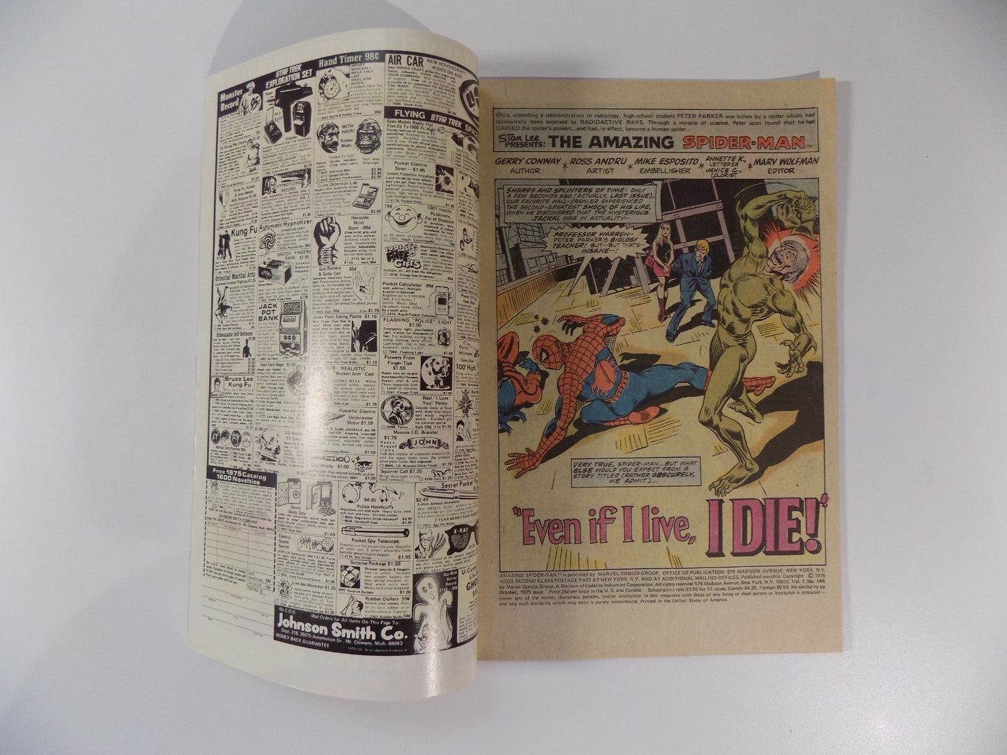 Amazing Spider-Man #149 Marvel Comic October 1975 Very Fine+