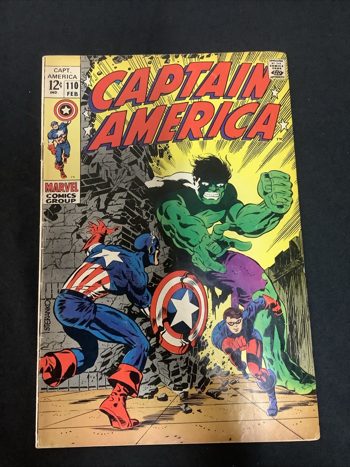 Captain America #110 (Marvel Comics Feb 1969) F- (5.5) Jim Steranko, Vs The Hulk