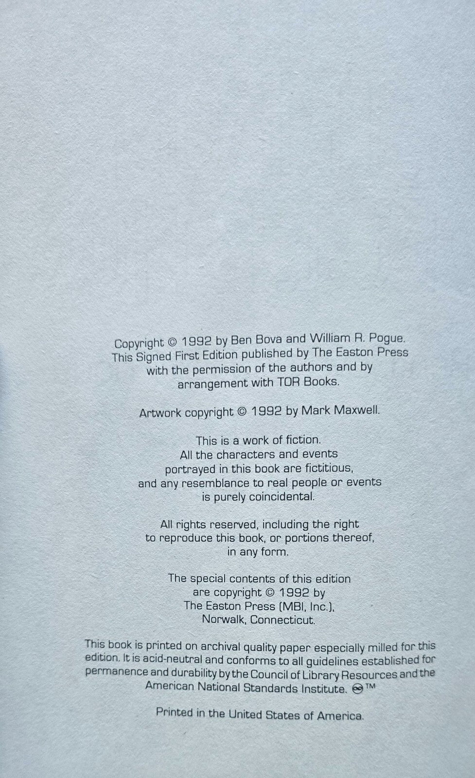 The Trikon Deception By Ben Bova & Bill Pogue (SIGNED, 1st Ed 1992)  Easton - JD