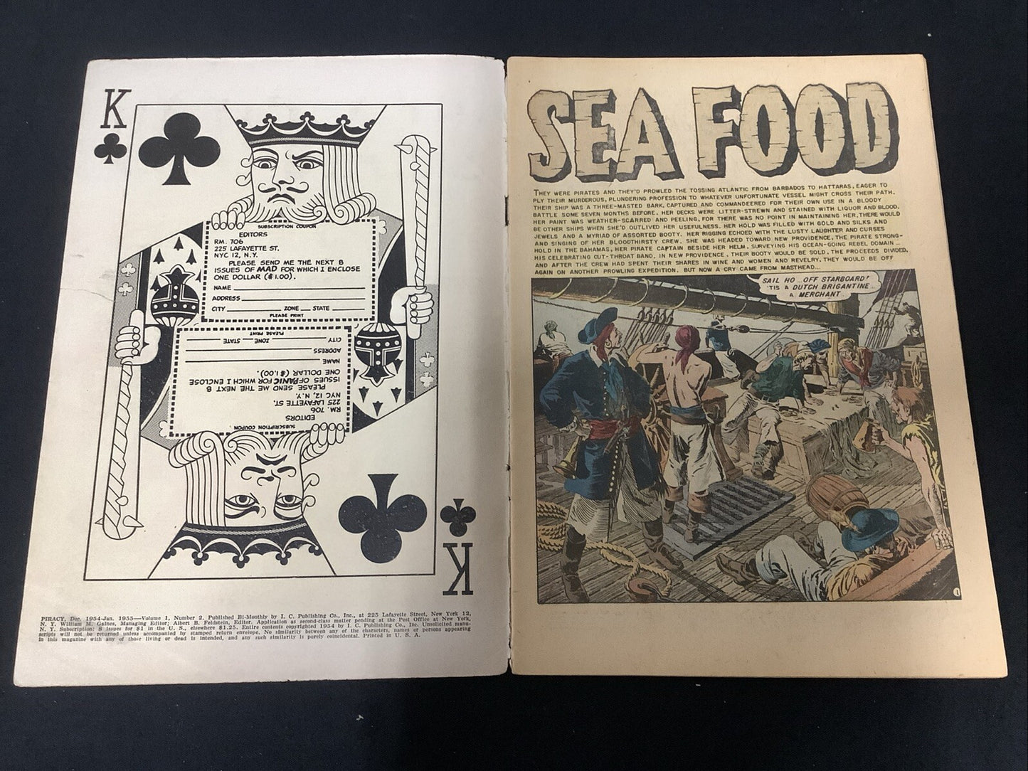 Piracy #2 (EC Comics December 1954-January 1955) F (6.0) Reed Crandall