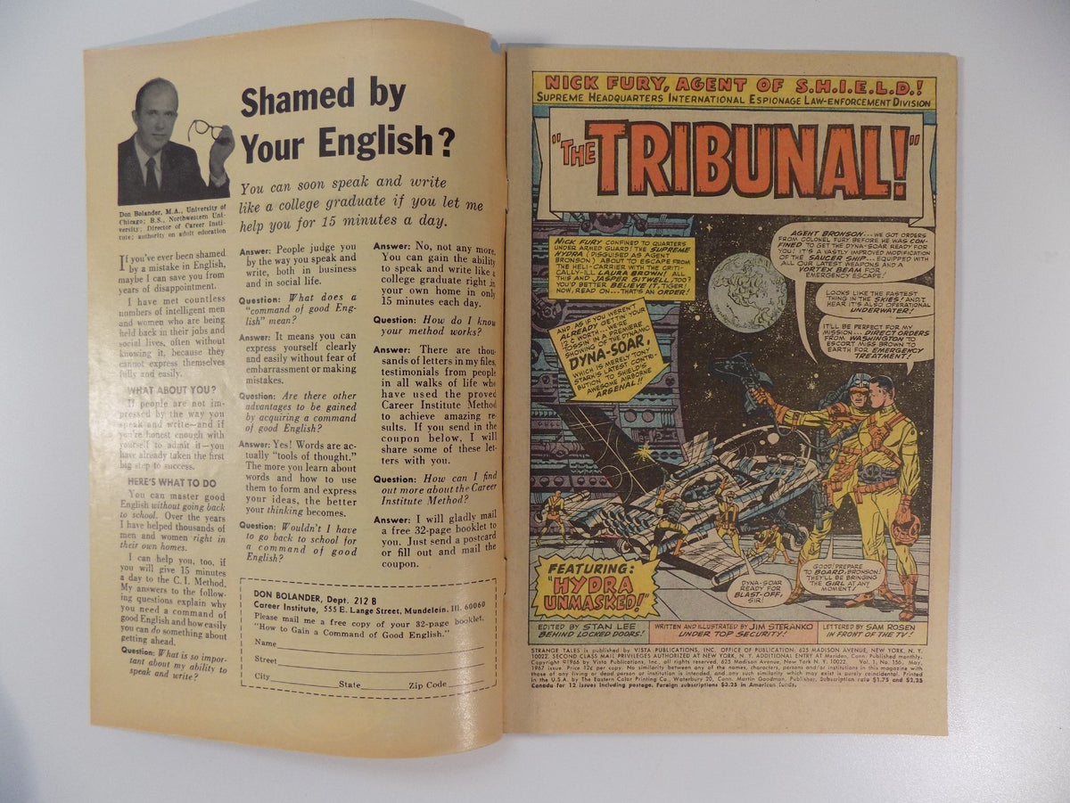 Strange Tales #156 Marvel Comic May 1967 Fine-