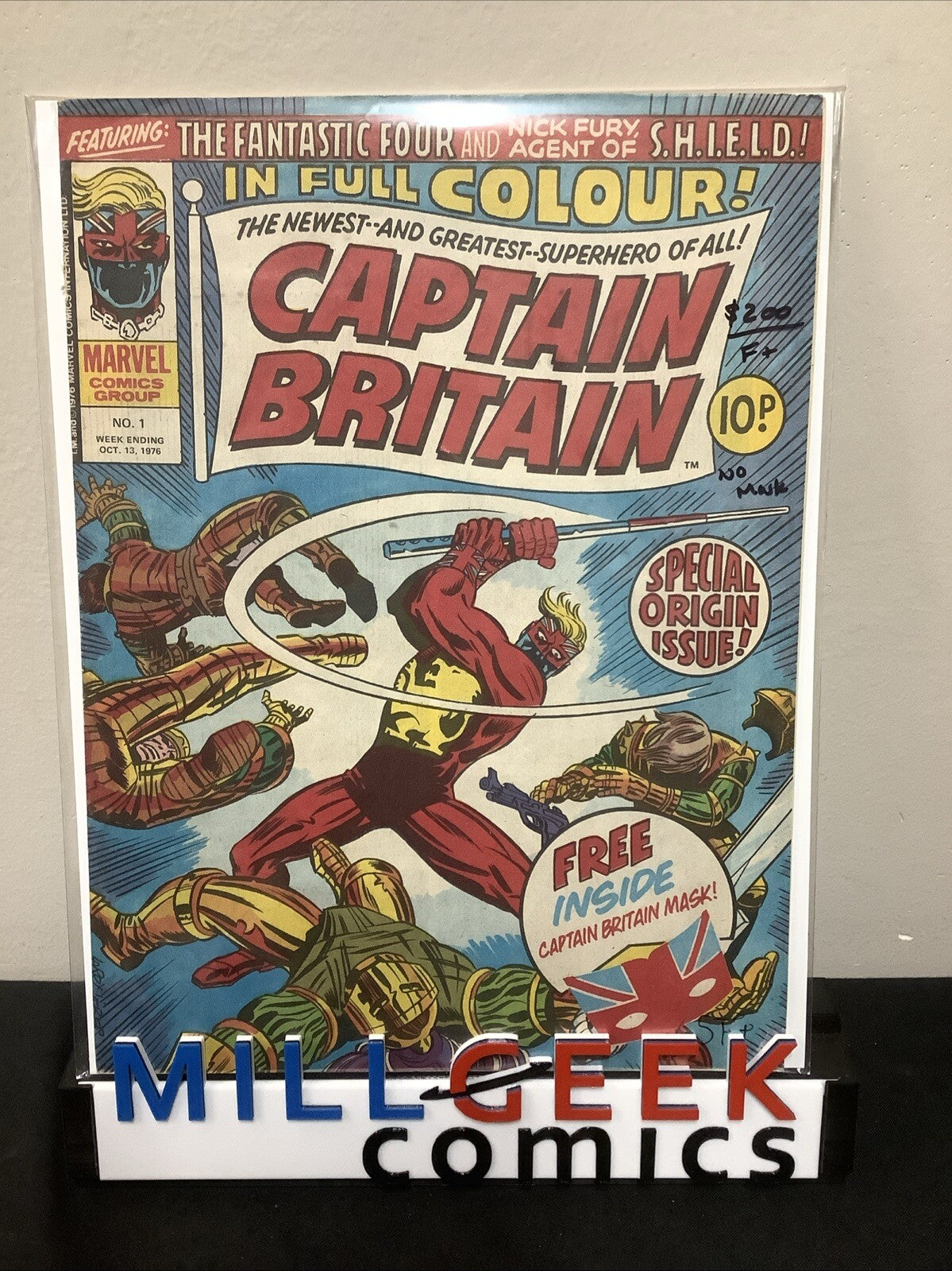 Captain Britain #1 (Marvel UK 1976) F+ (6.5) No Mask, 1st App Captain Britain
