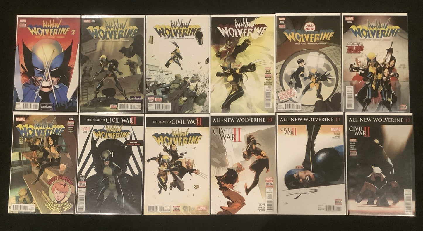 All-New Wolverine #1-35 Complete Comic Series, Marvel, 1st App Honey Badger
