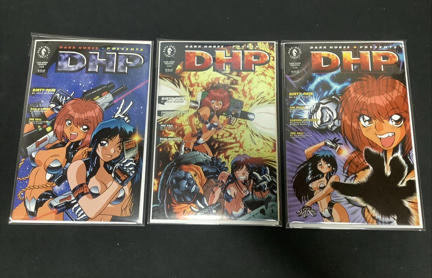 Dark Horse Presents #132-134 Comic Set, Dirty Pair, The Mask, Adam Warren