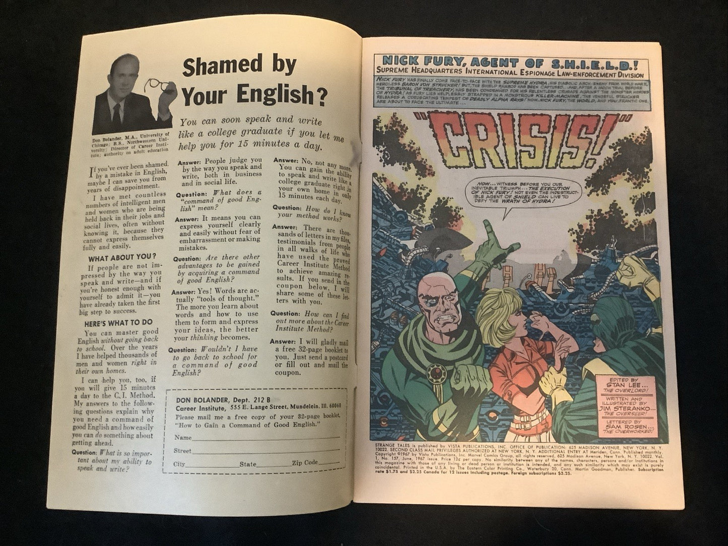 Strange Tales #157 (Marvel Comics June 1967) Fine (6.0) 1st App Living Tribunal