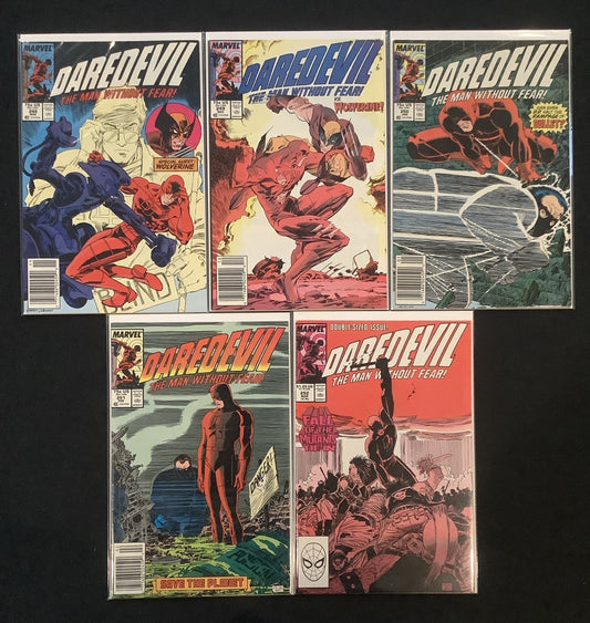 Daredevil #248-252 Comic Lot, Marvel Comics, 1st App Mary Walker (Typhoid Mary)