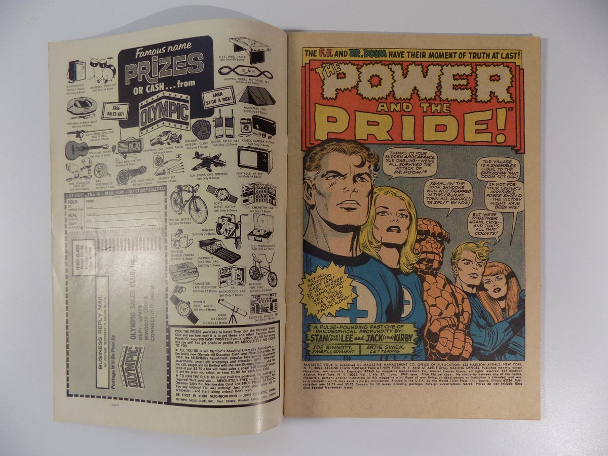 Fantastic Four #87 Marvel Comic June 1969 Very Fine