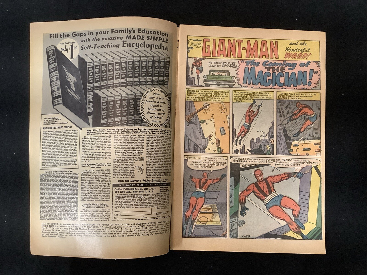 Tales to Astonish #56 (1964) VG/F (5.0) Stan Lee/Dick Ayer’s, 1st App Magician