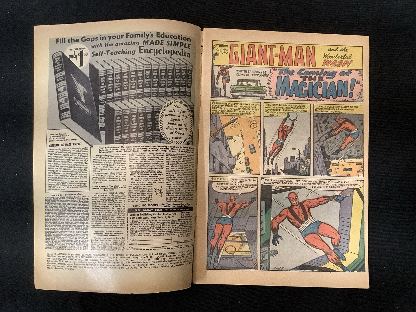 Tales to Astonish #56 (1964) VG/F (5.0) Stan Lee/Dick Ayer’s, 1st App Magician