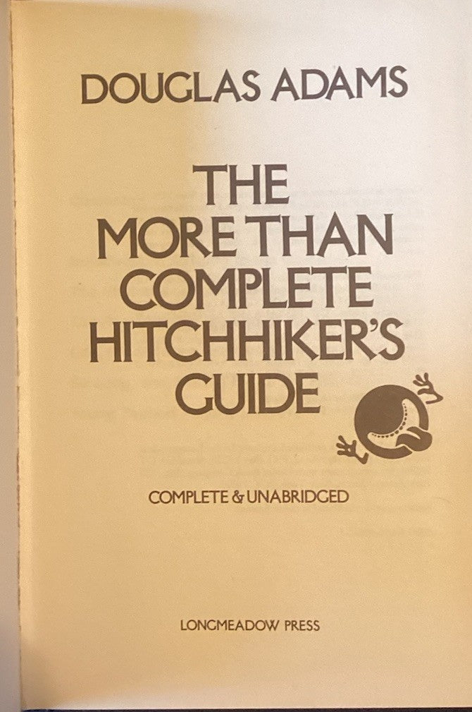 More Than Complete Hitchhiker's Guide by Douglas Adams Bonded Leather Cover -JD