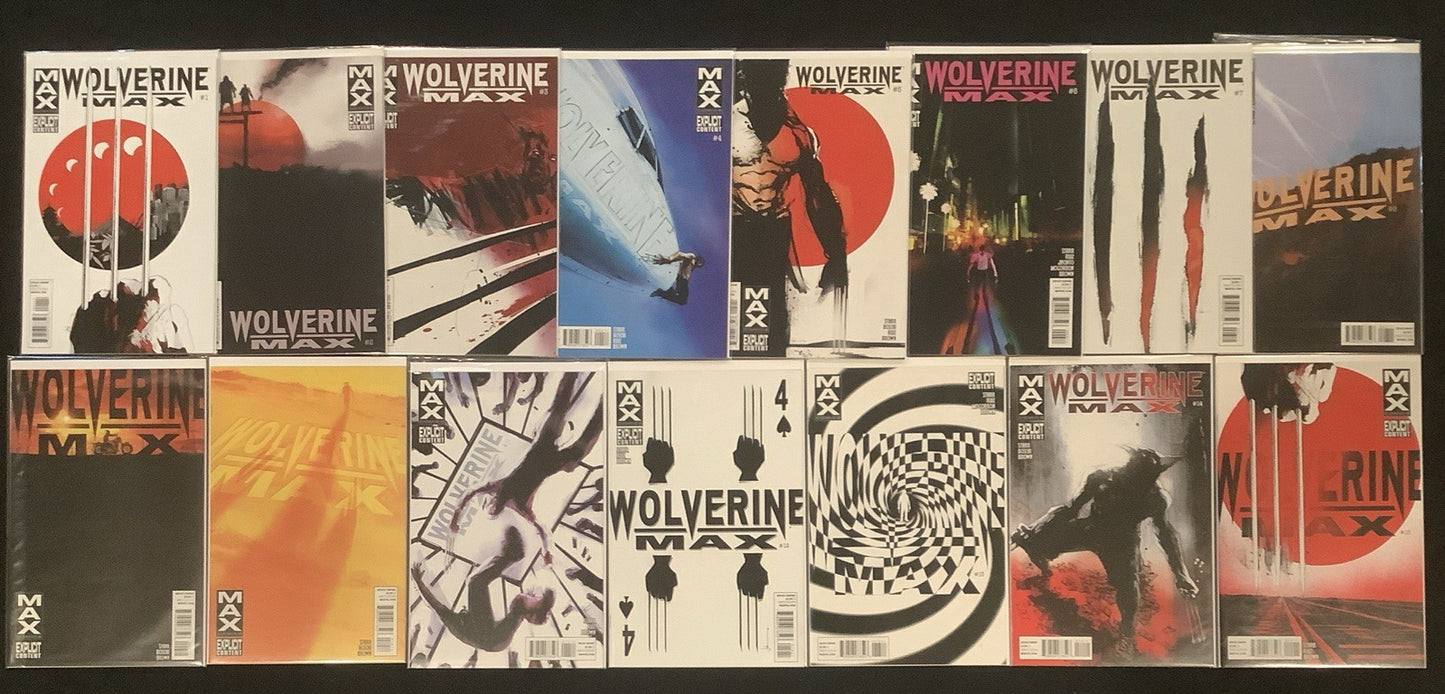Wolverine Max #1-15 Complete Comic Set, Marvel, Jason Starr/Roland Boschi