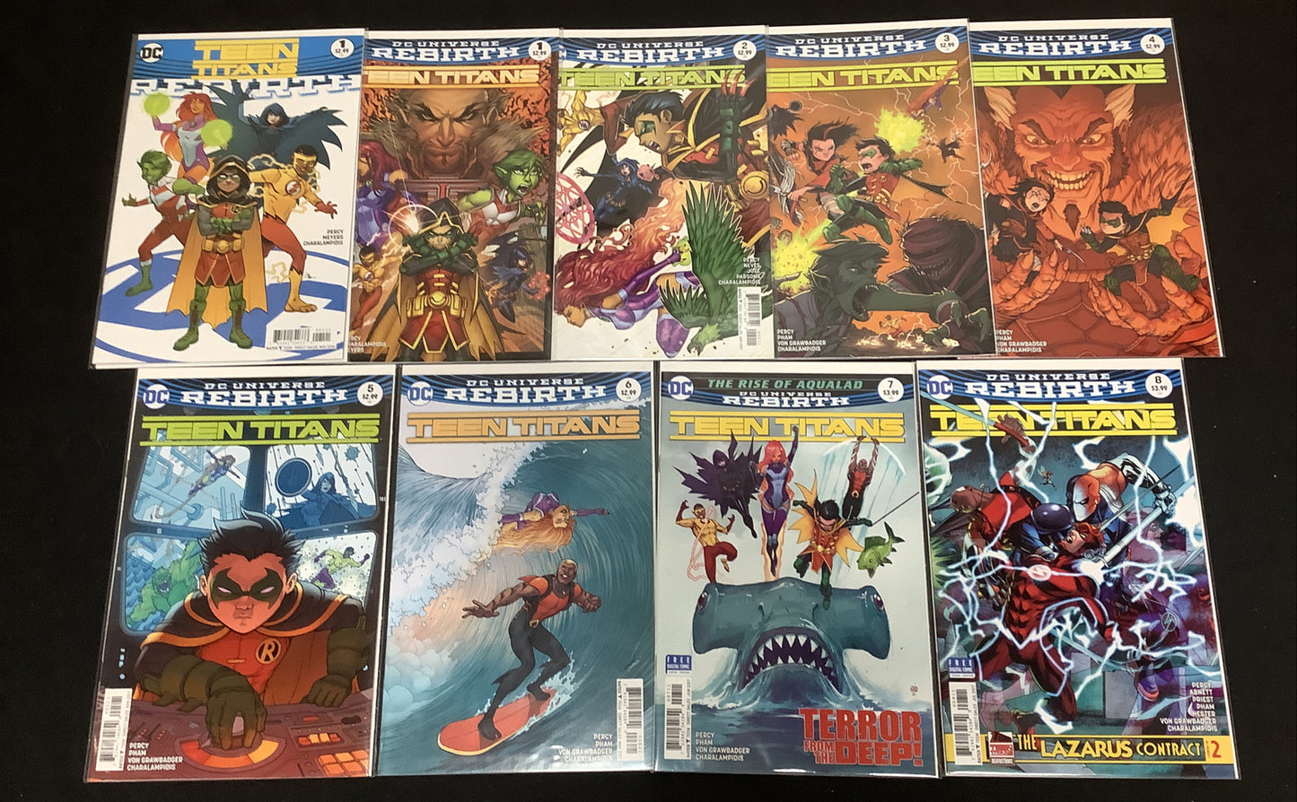Teen Titans #1-8 + Rebirth One-shot, Damian Knows Best, Jonboy Meyers, 2016