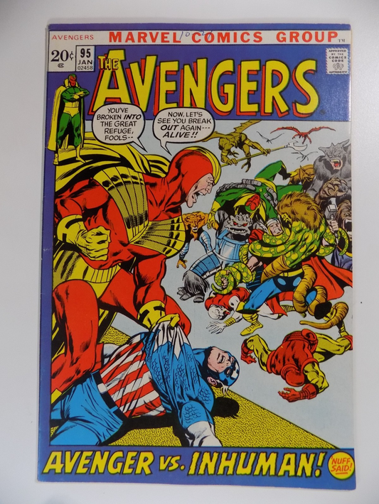 Avengers #95 Marvel Comic January 1972 Fine/Very Fine