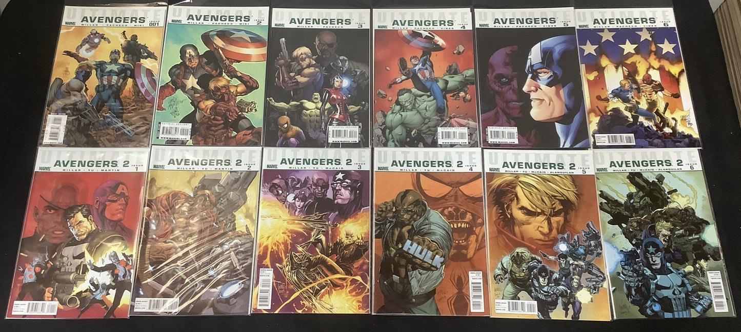 Ultimate Avengers Bundle: Vol.1 #1-6 + Vol.2 #1-6, 1st Black Widow (Monica)