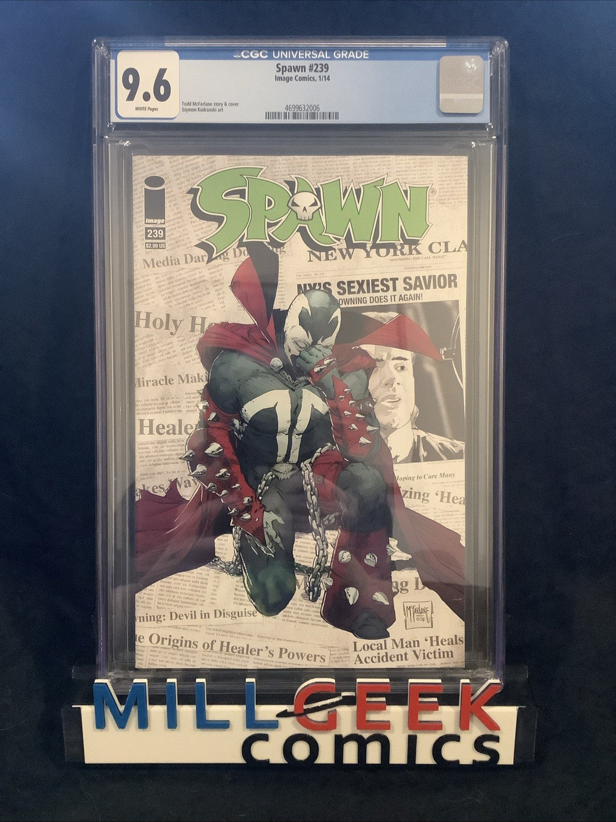 Spawn #239 (Image Comics) CGC Graded 9.6 (NM+) White Pages, Todd McFarlane, 2014