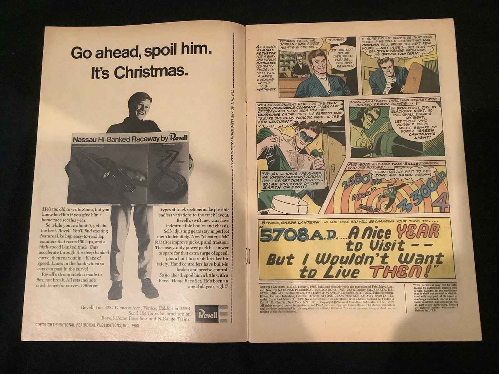 Green Lantern #66 (DC Comics 1969) F/VF (7.0) Cover Detached From Lower Staple