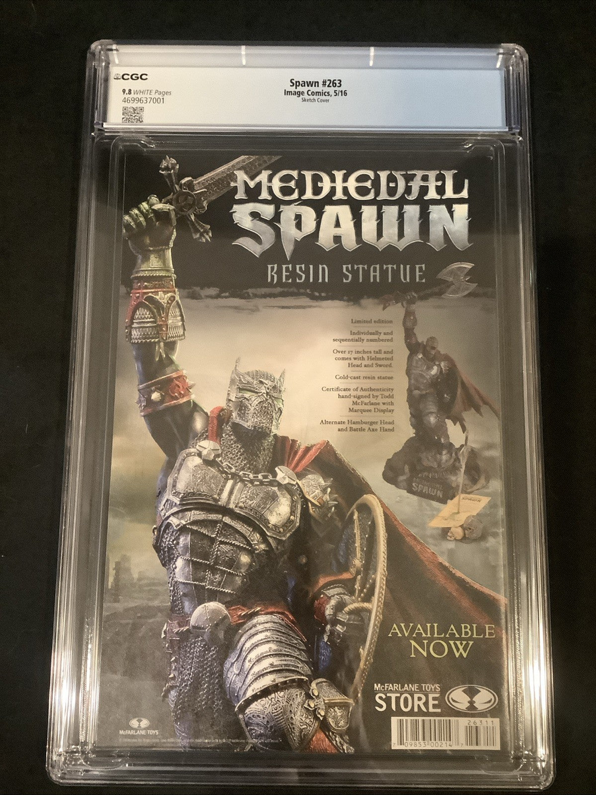 Spawn #263 Sketch Cover (Image Comics) CGC Graded 9.8 (NM/M) Erik Larsen, 2016