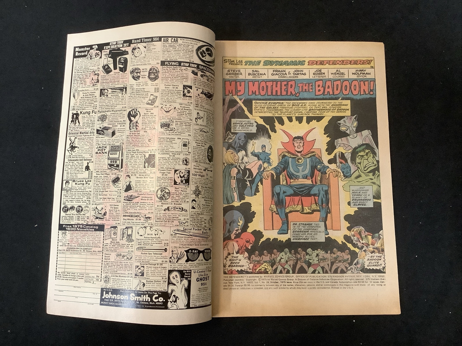 Defenders #28 (Oct 1975) High Grade! 1st Full App Starhawk (Stakar Ogord)