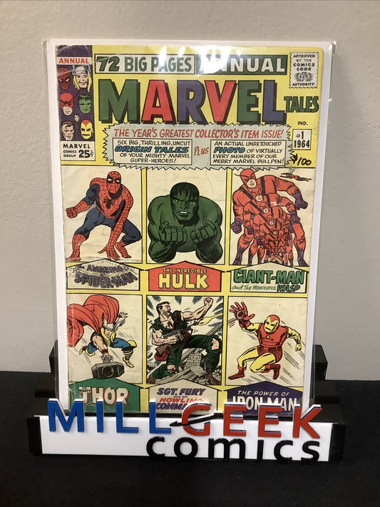 Marvel Tales #1 Annual (1964) 2.0 (G) 2” Spine Split Top, Cover Glue Weakening