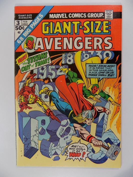 Giant-Size Avengers #3 Marvel Comic February 1975 Very Fine+