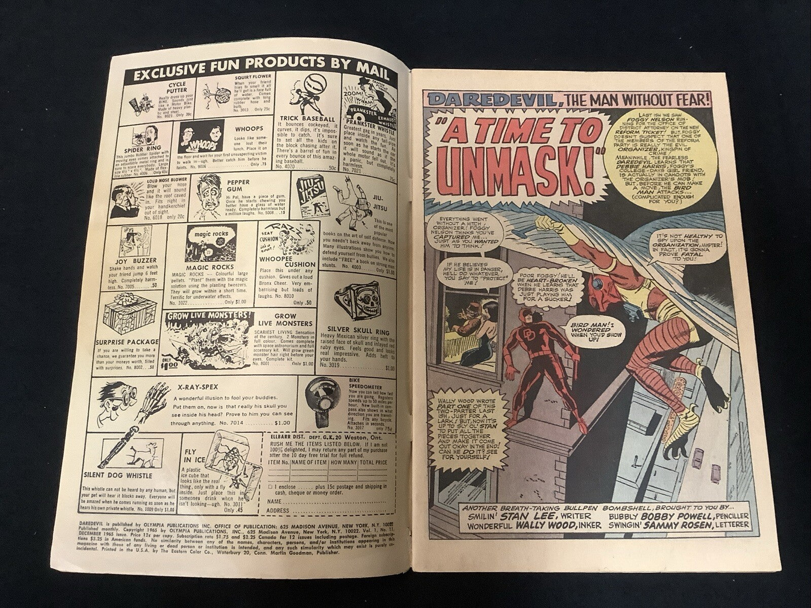 Daredevil #11 (1965) VG/F (5.0) 1” SpineSplit, 1.5” Tear Back, 2” Tear Last Page