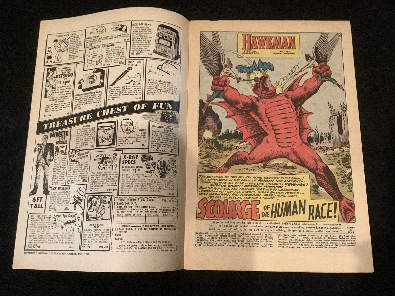 Hawkman #15 (DC Comics August-September 1966) F/VF (7.0) Gardner Fox