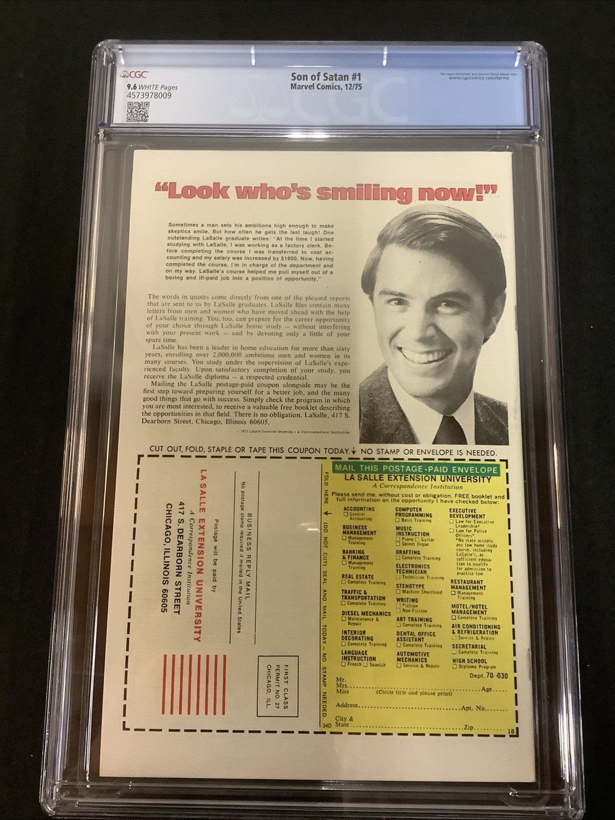 Son of Satan #1 (Marvel Comics December 1975) CGC Graded 9.6 (NM+) White Pages