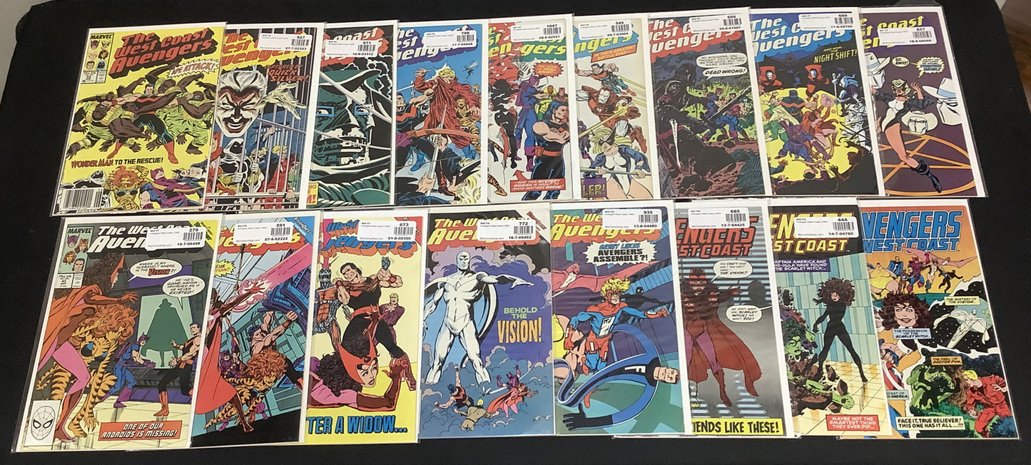 West Coast Avengers #1-49 Comic Lot, 1st White Vision, 1st Great Lake Avengers