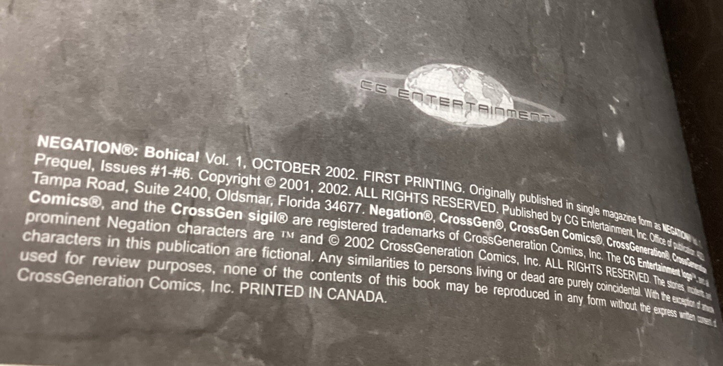 Negation #1 (CrossGen, October 2002) First Printing