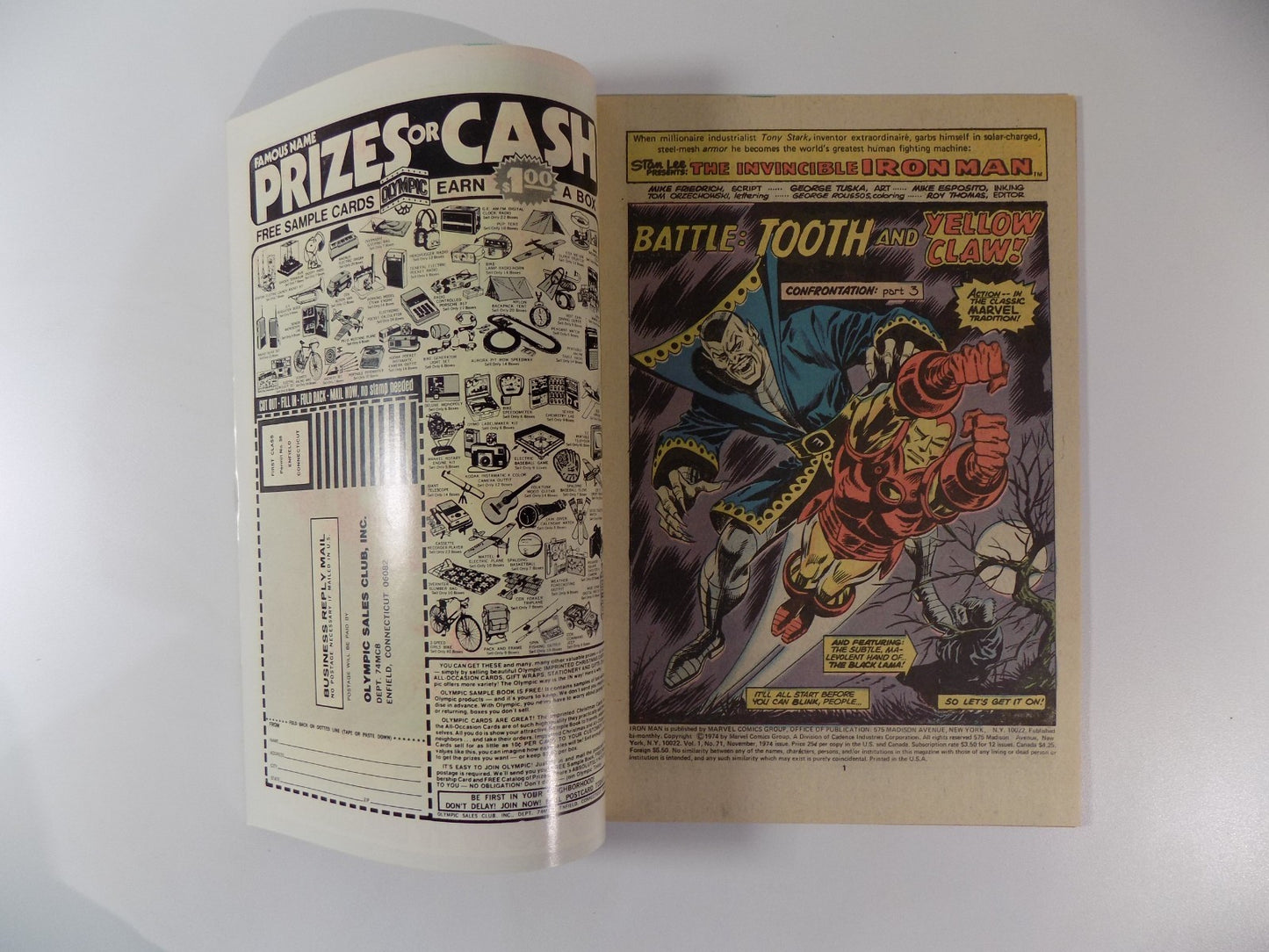 Iron Man #71 Marvel Comic November 1974 Very Fine/Near Mint
