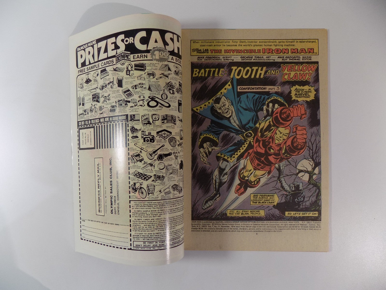 Iron Man #71 Marvel Comic November 1974 Very Fine/Near Mint