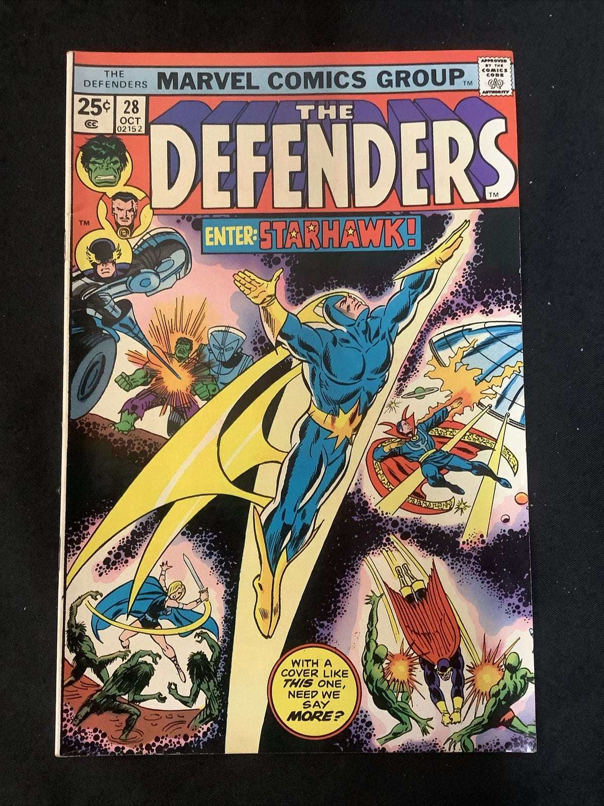 Defenders #28 (Oct 1975) High Grade! 1st Full App Starhawk (Stakar Ogord)
