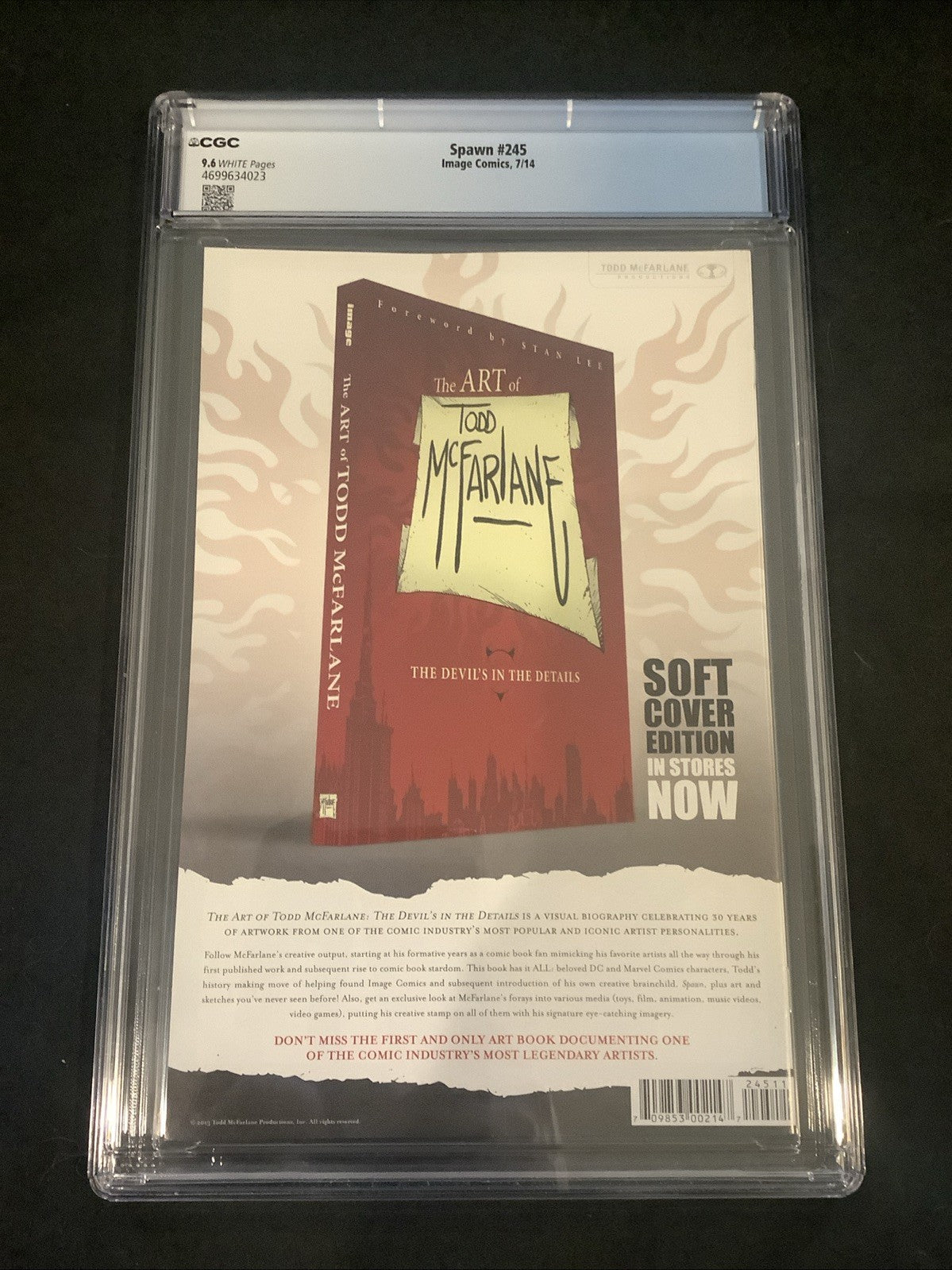 Spawn #245 (Image Comics) CGC Graded 9.6 (NM+) White Pages Todd McFarlane, 2014