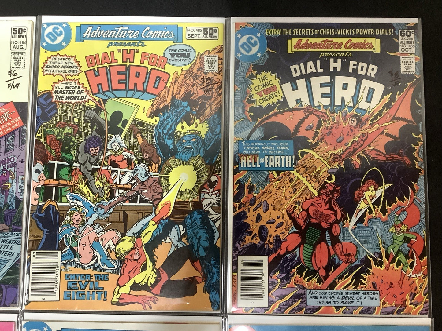 Adventure Comics #483-490 Comic Lot, DC Comics, Dial H For Hero, F/VF Or Better