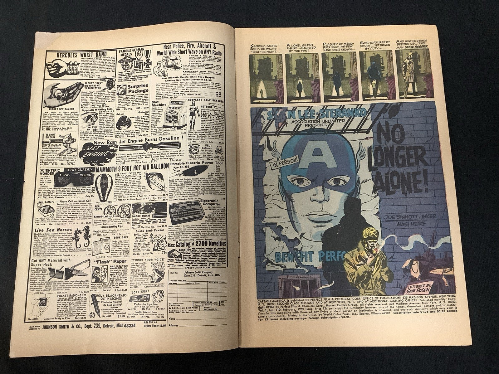 Captain America #110 (Marvel Comics Feb 1969) F- (5.5) Jim Steranko, Vs The Hulk