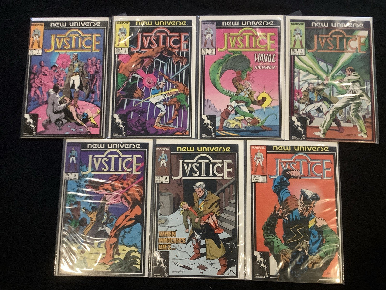 Justice #-7 Comic Lot, Marvel, New Universe, Bob Sharen/Vince Colletta, 1987