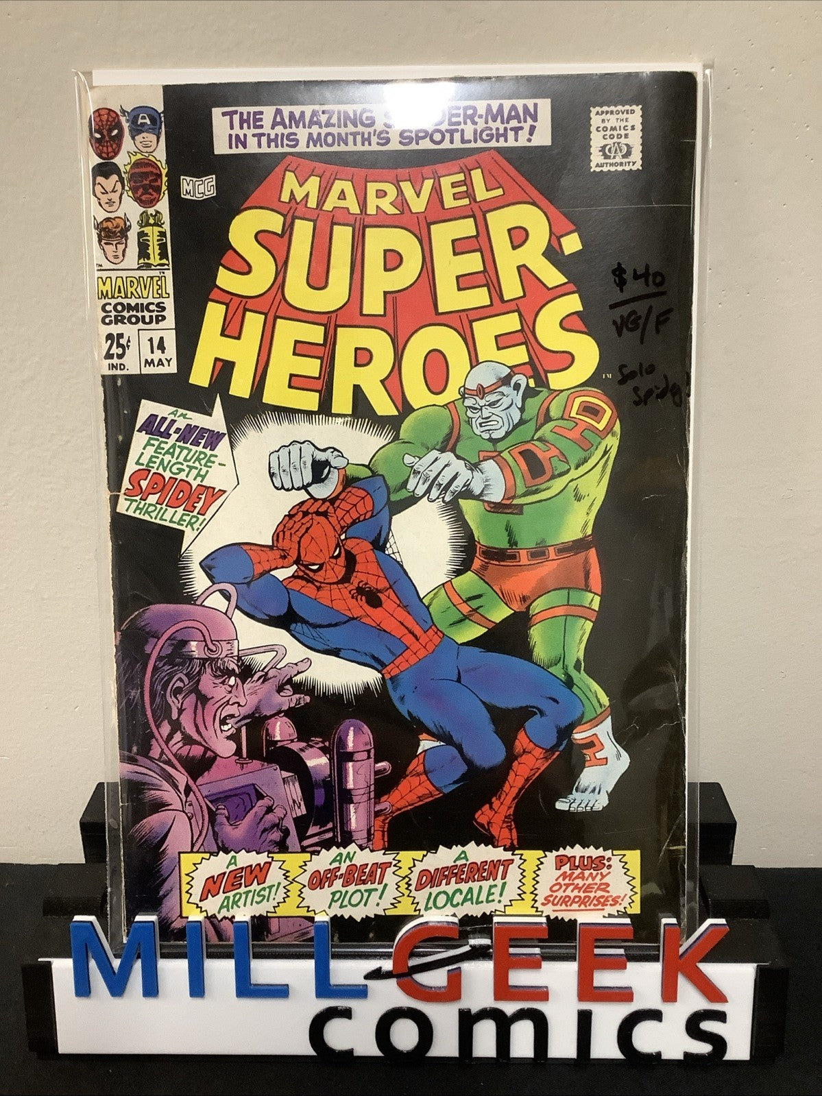 Marvel Super-Heroes #14 (Marvel Comics May 1968) VG/F (5.0) Solo Spidey!