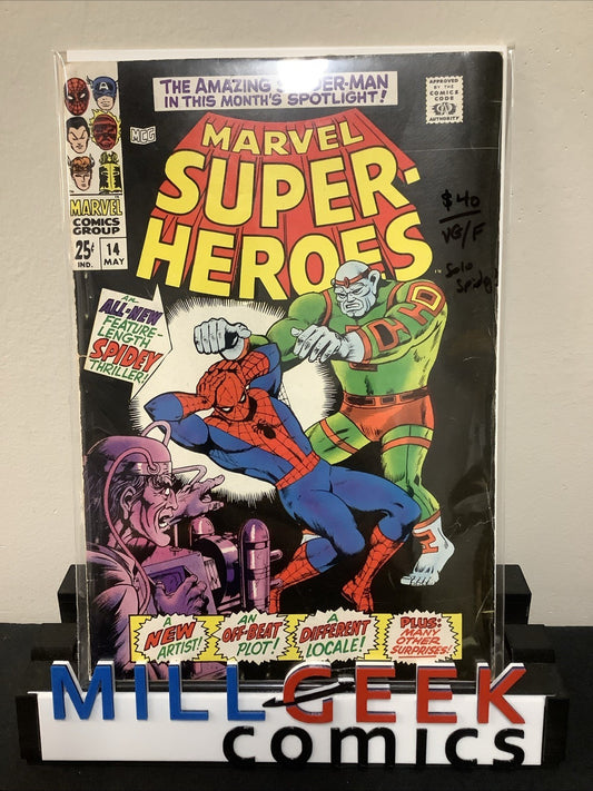 Marvel Super-Heroes #14 (Marvel Comics May 1968) VG/F (5.0) Solo Spidey!