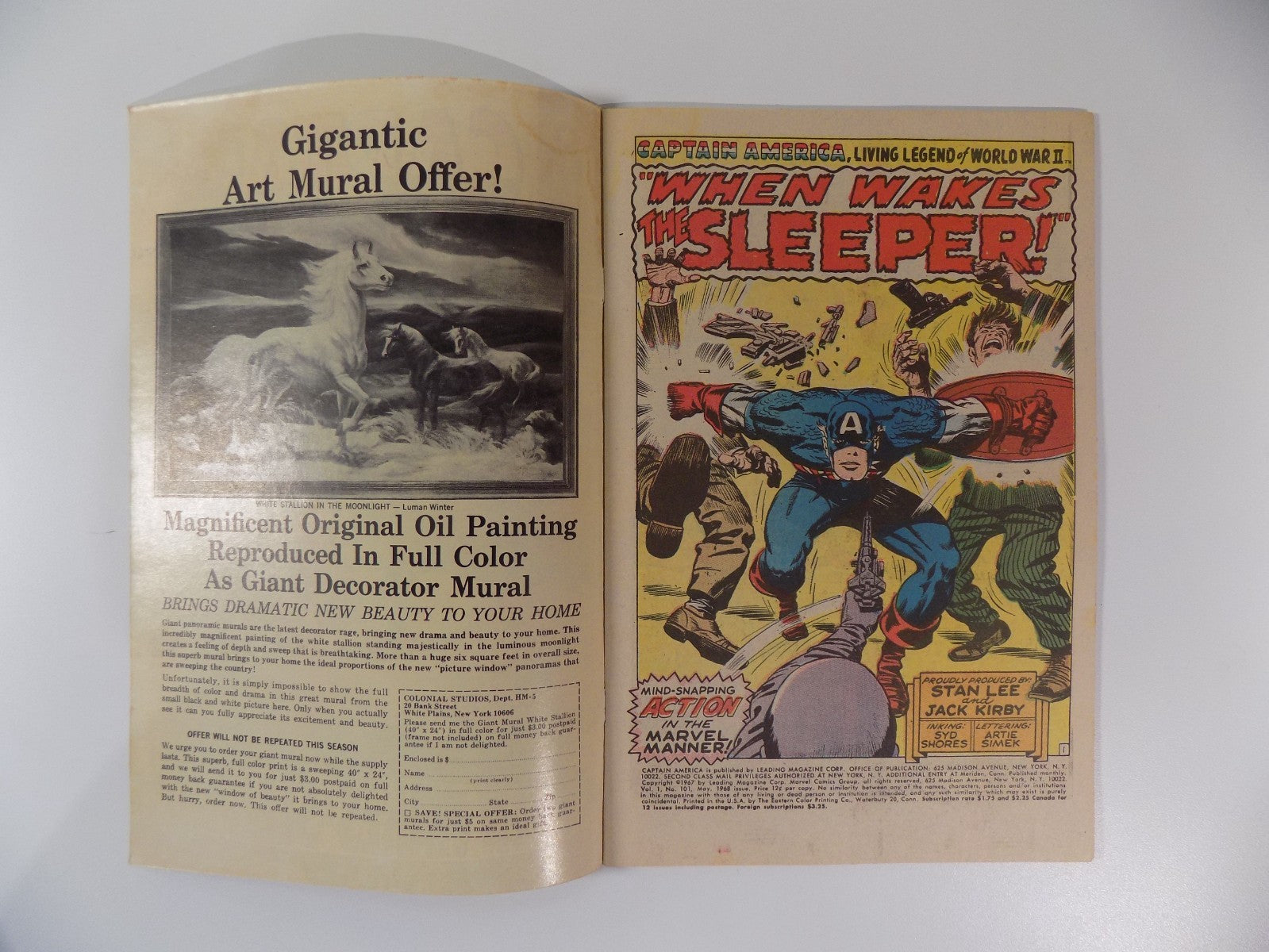 Captain America #101 Marvel Comic May 1968 Very Fine-