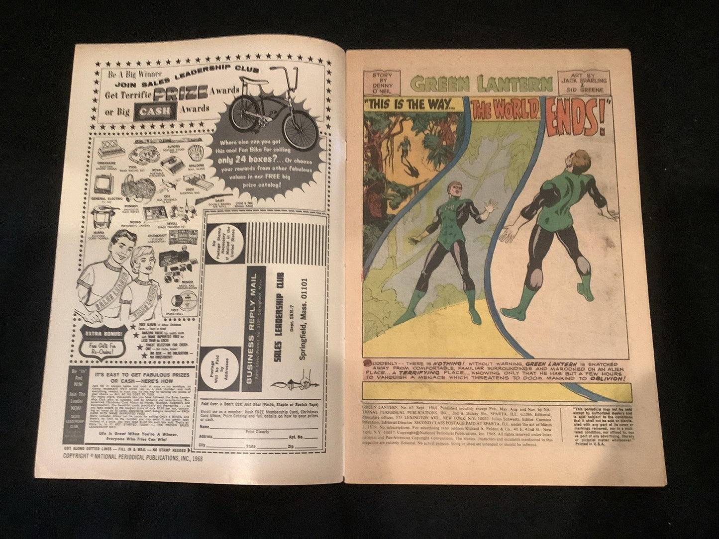 Green Lantern #63 (DC Comics September 1968) F+ (6.5) Inner Wrap Detached