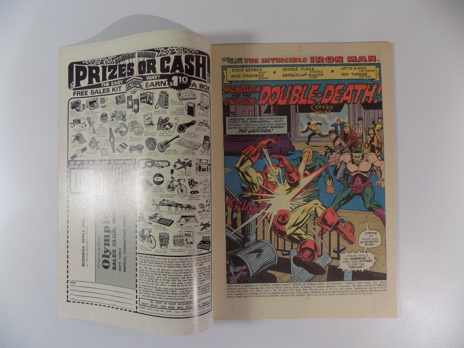 Iron Man #58 Marvel Comic May 1973 Very Fine+